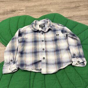 Billabong Toddler 2T Plaid Flannel Long Sleeve Button Front